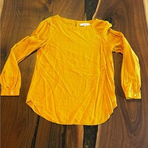 LOFT Mustard Yellow Blouse with Elegant Design